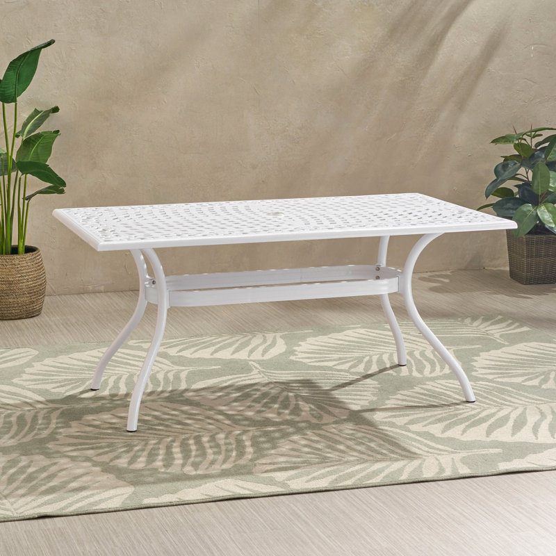 Table rectangulaire pour l'extérieur, Blanc