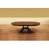 Mahogany Pedestal Table With Self-storing Leaf Seats 6-12