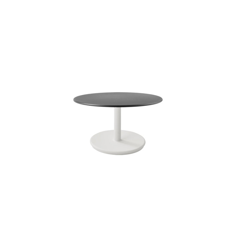 Go Outdoor Round Bar Table, 29.6" W x 29.6" L x 40.8" H, Lava Gray, White