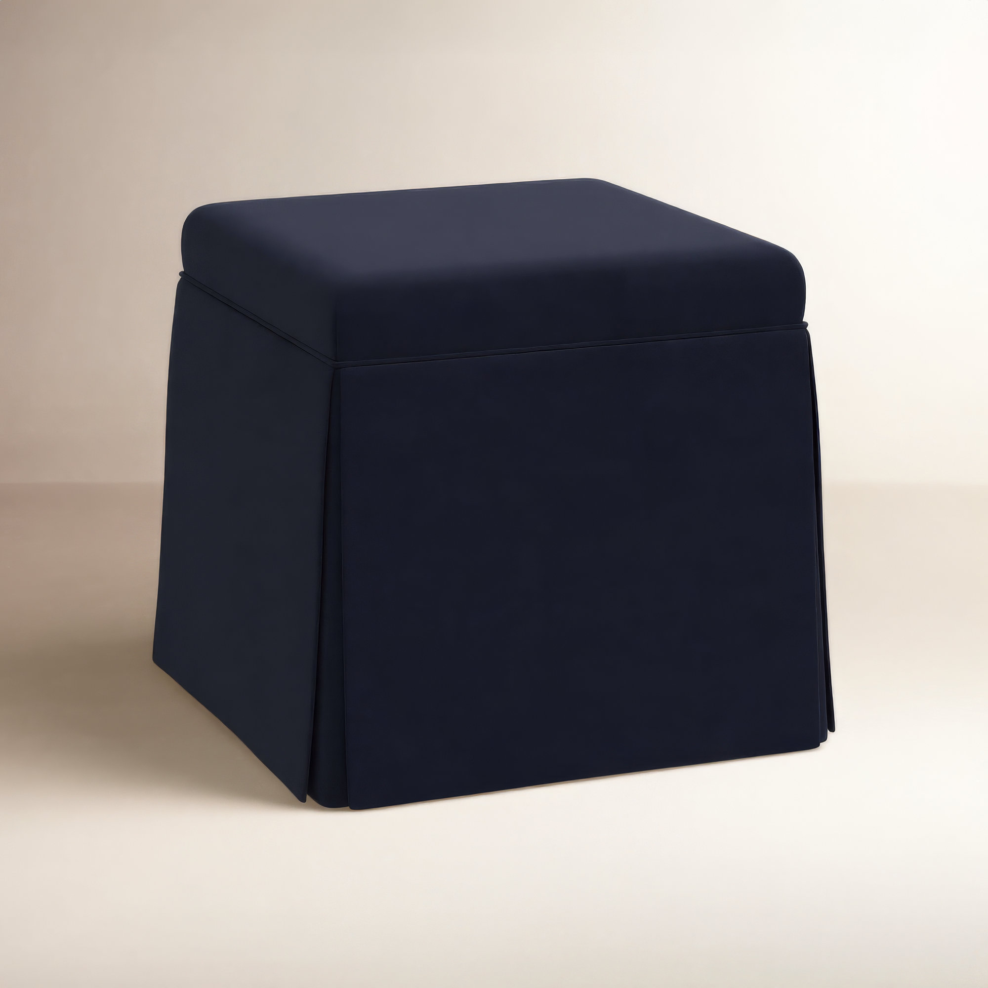Bash Upholstered Storage Ottoman, Classic Ink Performance Velvet