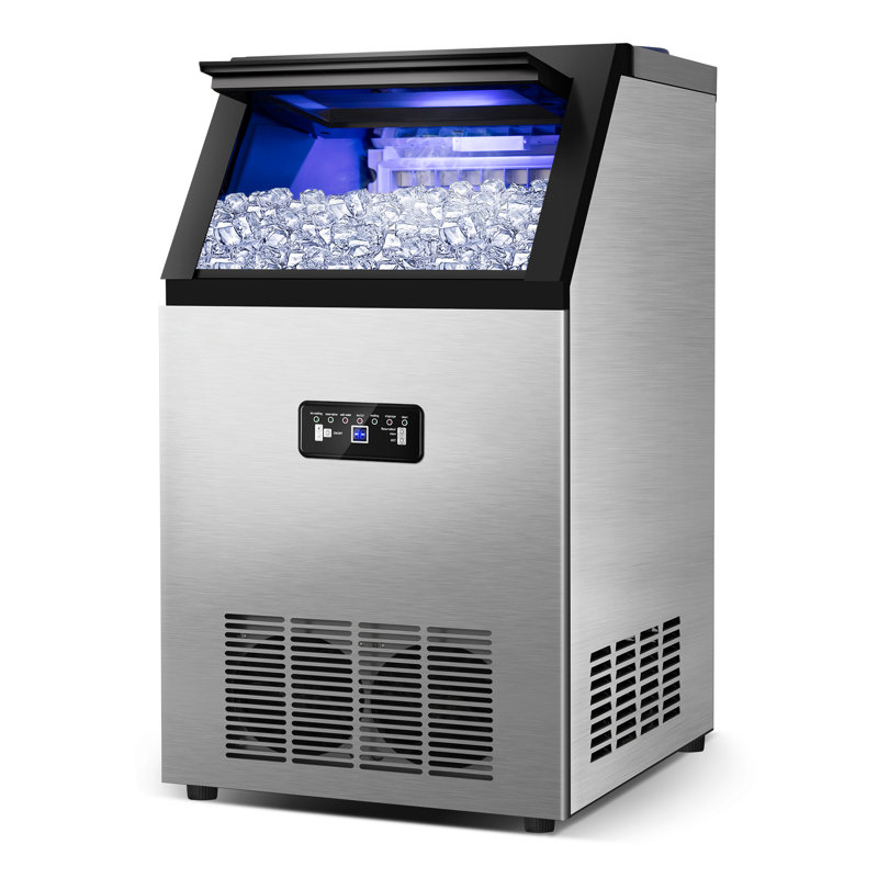 90 lb Machine à glaçons autoportante en acier inoxydable