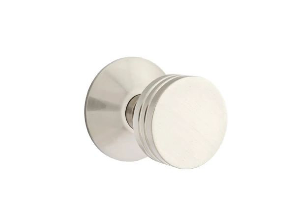 Emtek Privacy Interior Mortise Set w/ Modern Rosette & Bern Knob (RH), Satin Nickel