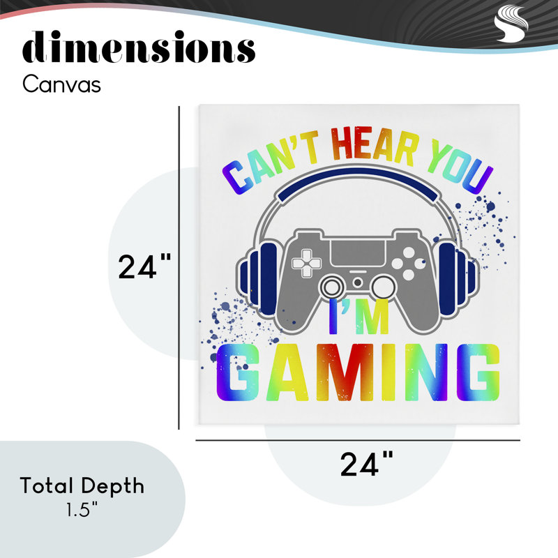 Rainbow Can Hear Hear You Gaming Canvas, design par Kim Allen, H 24 po x l 24 po