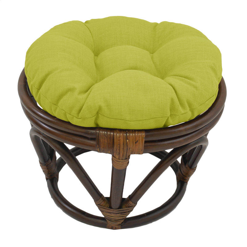 Outdoor 4'' Ottoman Seat Cushion, Lime