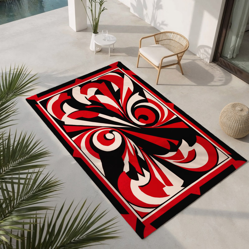 Obsidian Drift Indoor And Outdoor Area Rug, Rectangle 9' x 12'