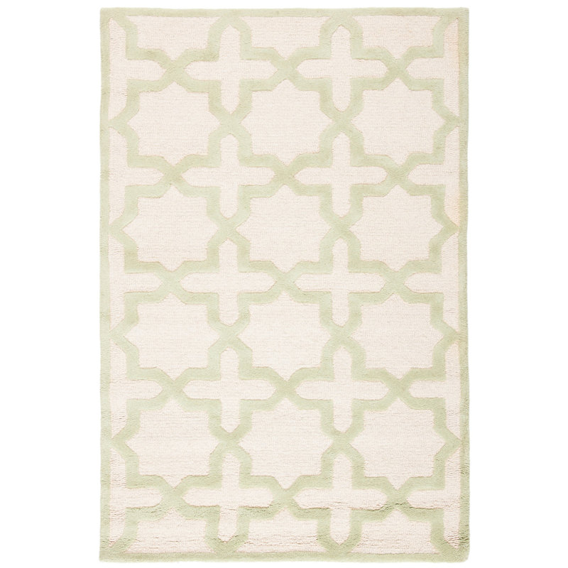 Igna Hand Tufted Wool Geometric Rug, Rectangle 4' x 6'