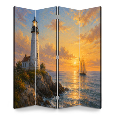 Cloison pliante à 4 panneaux avec paravents et phare Royal