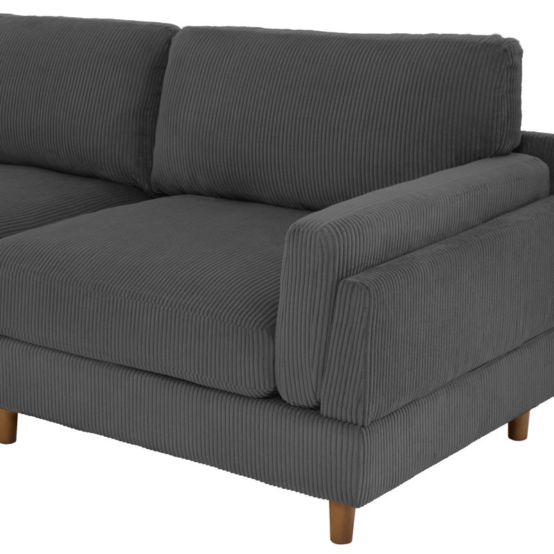 Vontavious 90.3'' Corduroy Sofa, Gray Corduroy