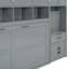Lit escamotable mural simple avec placard, tiroirs et bureau - gris-1207441540