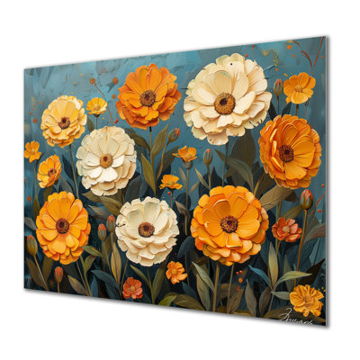 «White Yellow Vibrant Summer Garden Of Marigolds II», art mural souci