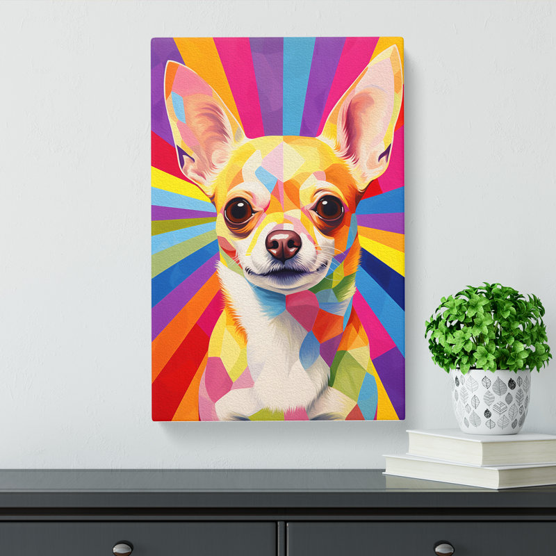 Chihuahua Colour Field - Print on Canvas, 76cm H x 50cm W x 3cm D