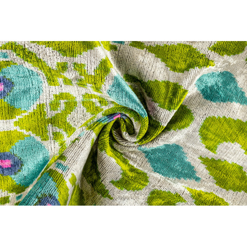 Silk Lumbar Rectangular Pillow Cover & Insert, Green/Blue/Geometric/Paisley