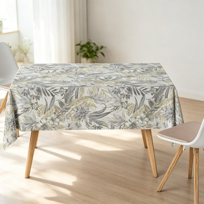 Stain Resistant Tablecloth for Rectangular Table Size 300 x 140 cm Tablecloth Grey