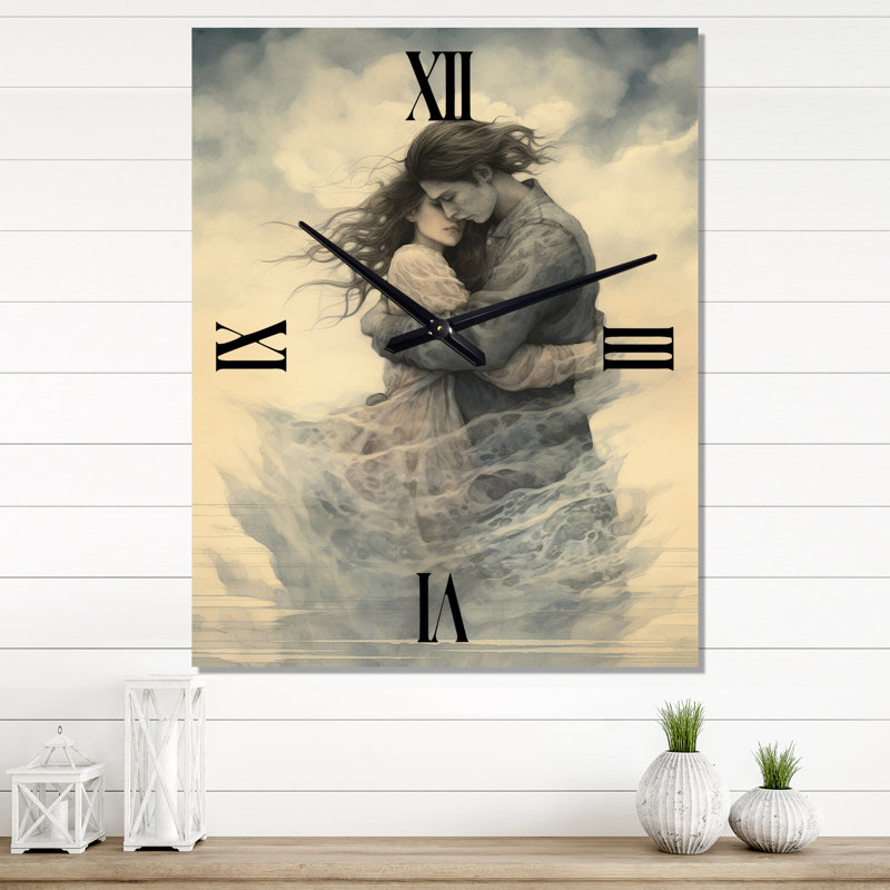 Passioned Hug Couple Celebration - Horloge murale, Grand