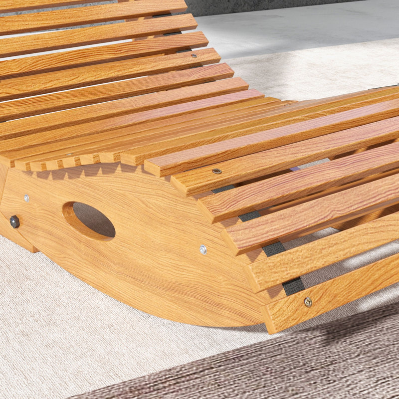 Chaise berçante d'extérieur en bois massif Asharie