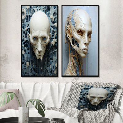 Minimalisme «Aliens Skull», ensemble de 2 impressions sur toile Aliens