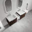 Ensemble de meuble-lavabo flottant à double porte 60 po avec lavabo en résine blanche