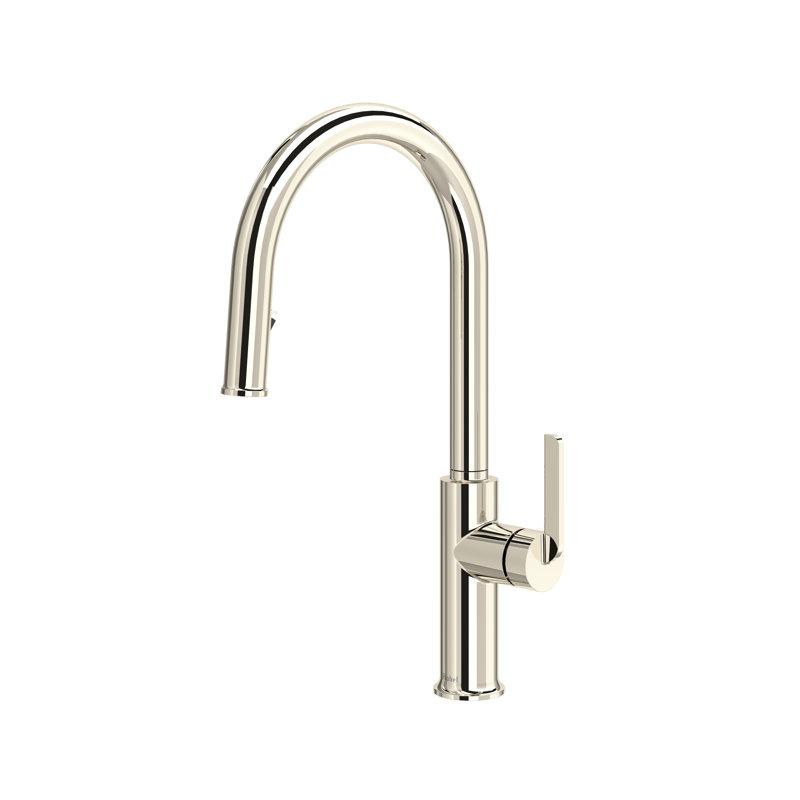 Authentica Pull-Down Kitchen Faucet With C-Spout, Polished Nickel