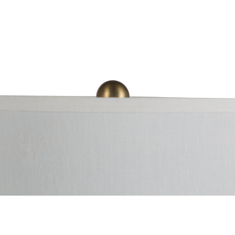 Luca Blue Ceramic Table Lamp with Linen Shade