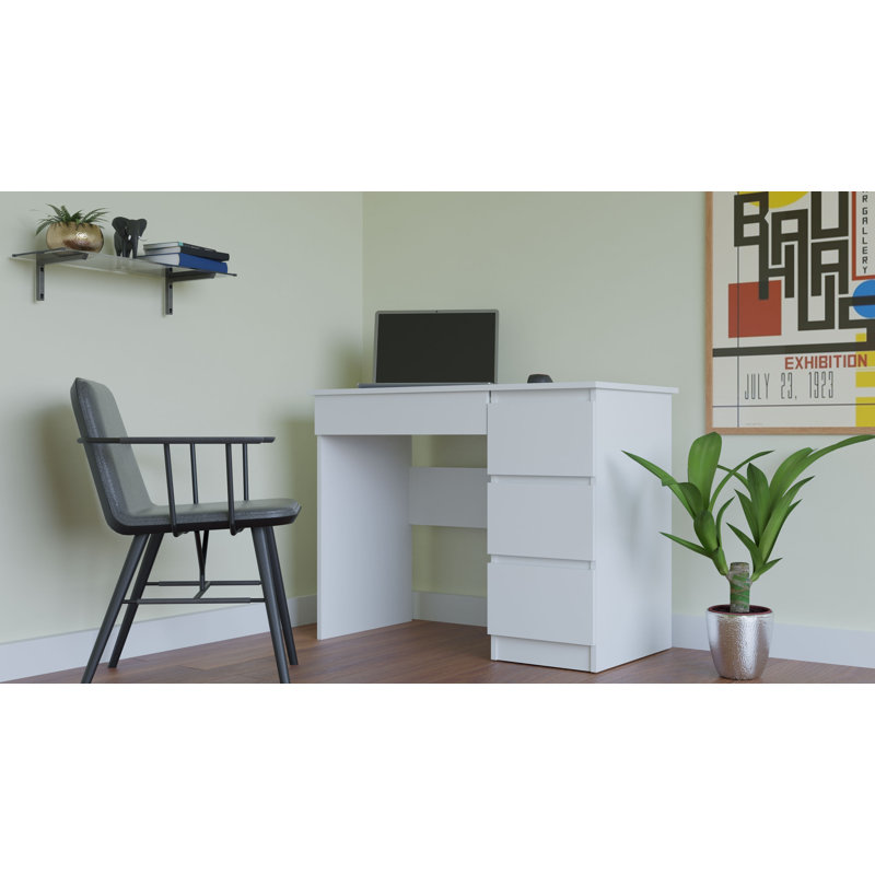 Jelks Computer Desk, Right, White