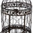 Black Metal Scroll Indoor Outdoor On Removable Stand Decorative Birdcage with Latch Lock Closure and Top Hook