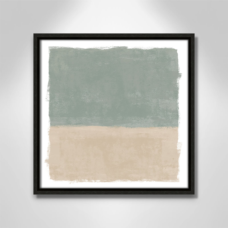 «Sage and Sand I» - Reproduction carrée de Vesrion par Natalie Carpentieri, Espresso, H 13,5 po x l 13,5 po