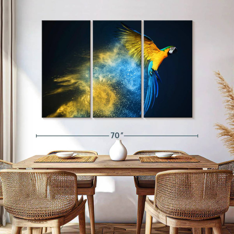 Colorful Parrot, 42" H x 65" W
