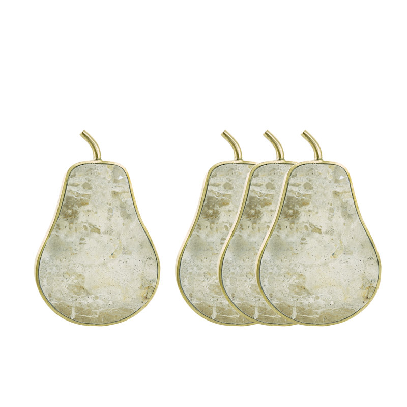 Brown Marble Pear Coaster Set