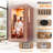 1-Person Indoor Low EMF Far Infrared Sauna with 6 Infrared Heating Elements, Premium Solid Wood, 7-Color Chromotherapy Lighting & Bluetooth Audio