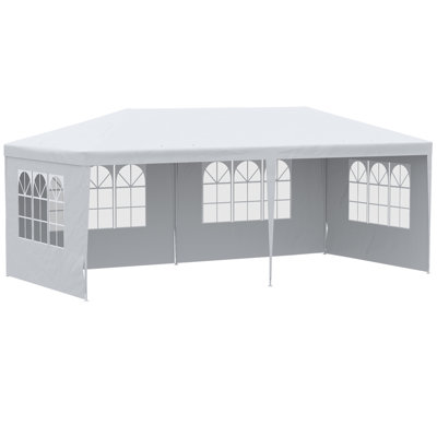 Large Party Tent, Events Shelter Canopy Gazebo With 4 Removable Side Walls, Shade Shelter For Weddings
