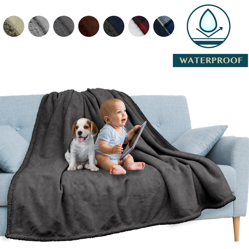 Charcoal Twin Reversible Sherpa Fleece Blanket