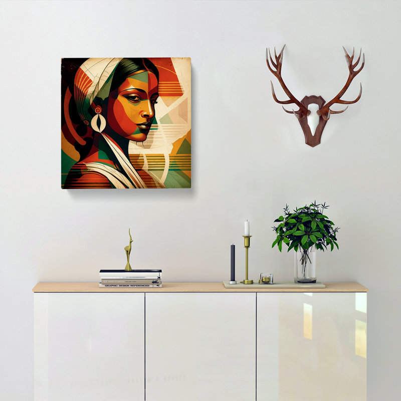 Indian Woman Constructivism - No Frame Print