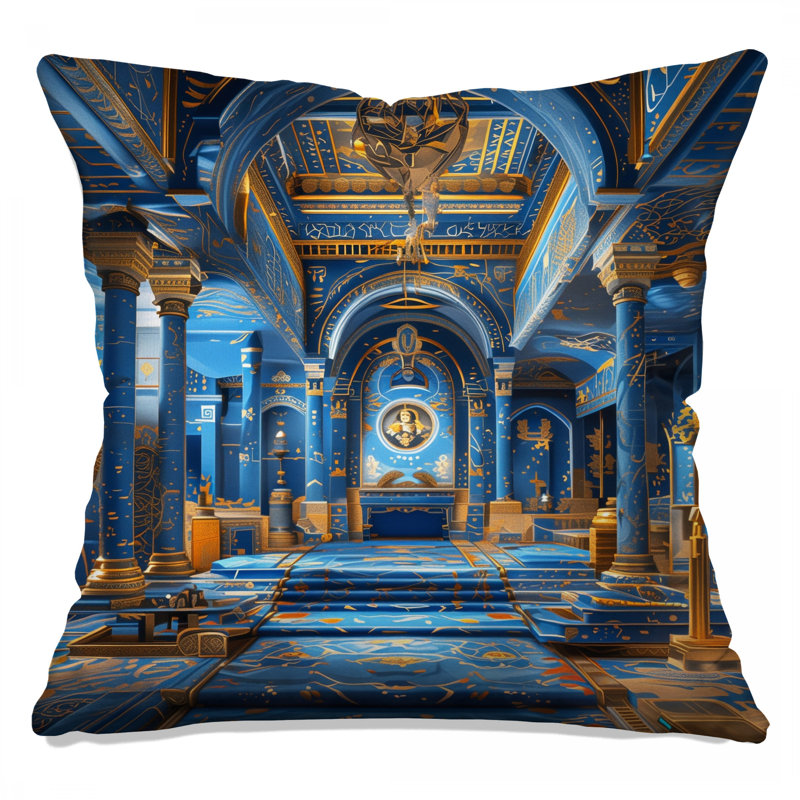 Coussins décoratifs bleus et ornés, 14 X 14 pouces