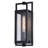 Bergina 16.25 in. H 1-Light Matte Black Contemporary Outdoor Wall Sconce made of Durable Metal, Clear Glass Shade, LED Compatible, Use for Exterior Porch Patio Front Door or Garage