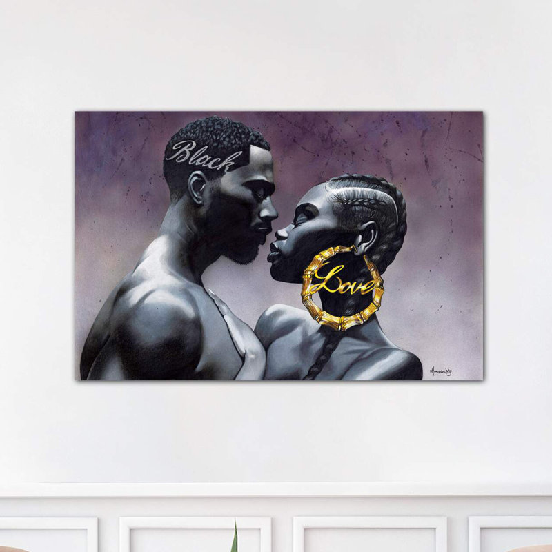 Black Love by Manasseh Johnson - Wrapped Canvas Print, 101.6 cm H x 66.04 cm W x 1.91 cm D
