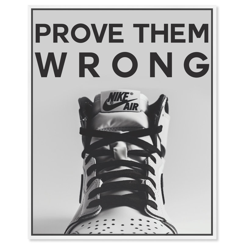 «Prove Them Wrong Sneaker Head Man», œuvre d'art par Notoriart, Cadre blanc, H 21 po x l 17 po