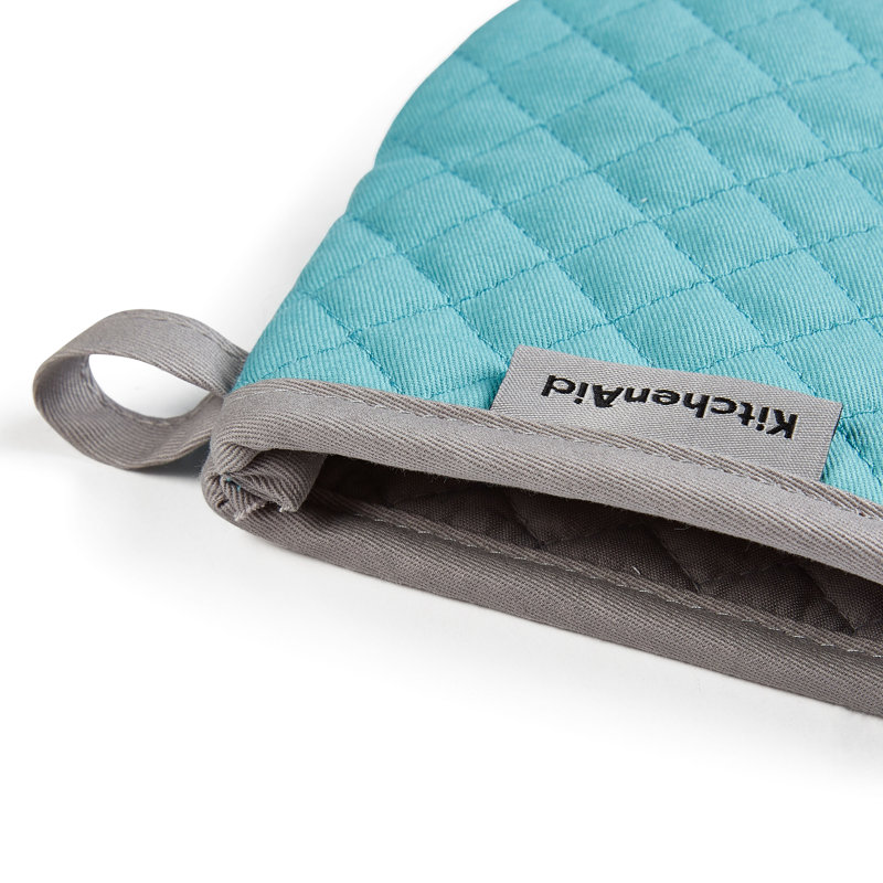 KitchenAid Asteroid Solid Textured Mini Oven Mitt, Aqua