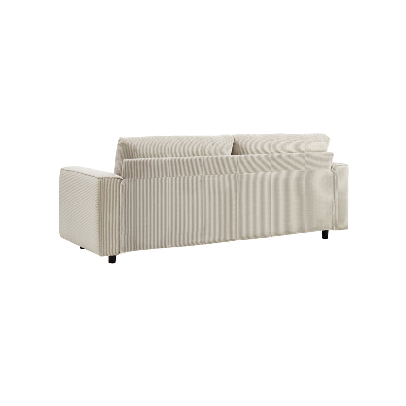 Canapé moderne en velours côtelé 2 places, minimaliste et moderne, Gris, H 33,03 po x l 66,03 po x P 32,03 po