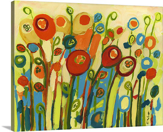 «Noleen Growing Poppies», reproduction d'art sur toile, H 24 po x l 30 po x P 1,25 po