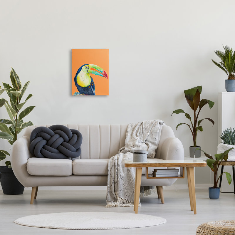 "Tropical Toucan" par Patricia Pinto - cadre flottant, impression, Toile tendue, H 20 po x l 16 po x P 1,5 po