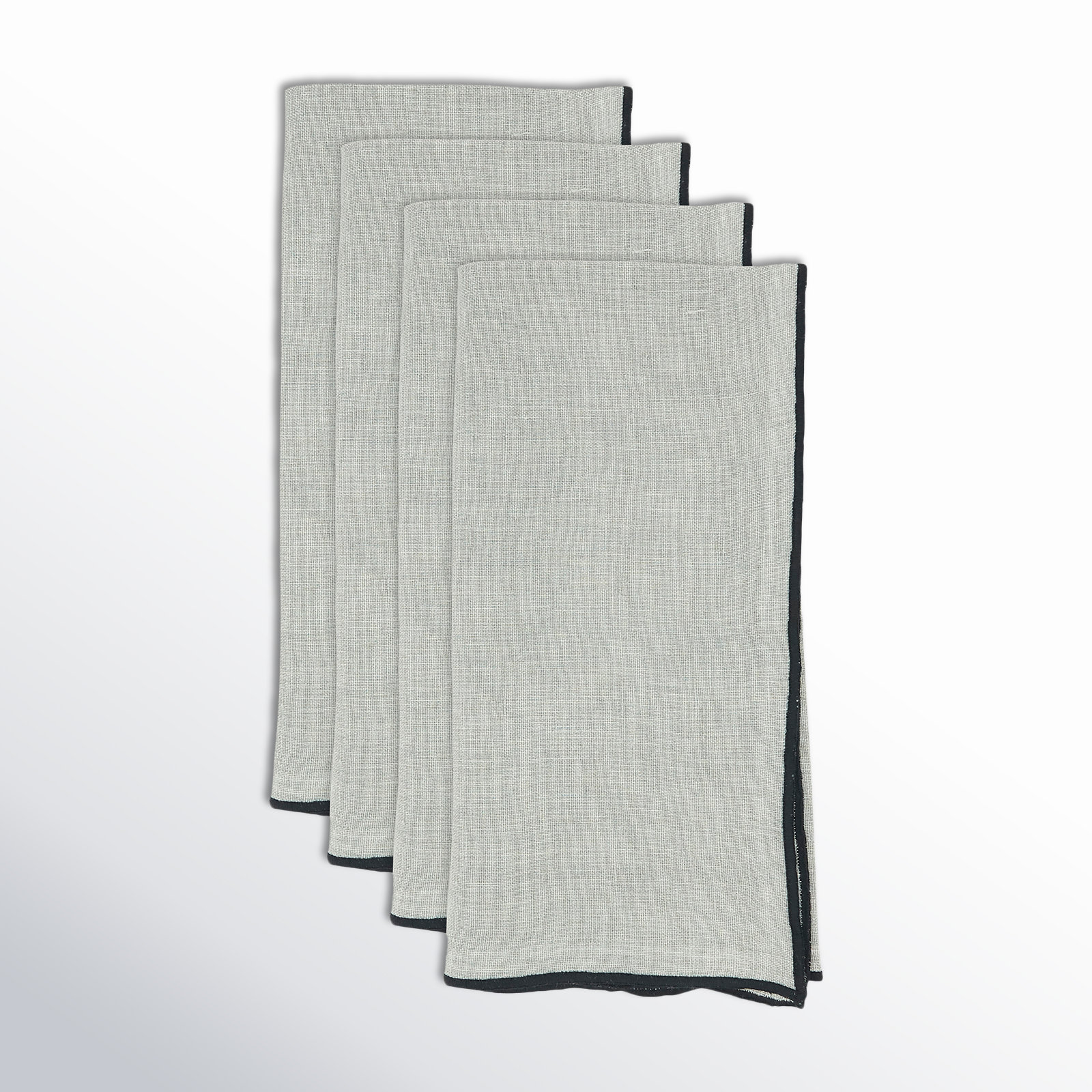 Dartmouth Reversible Linen Napkin, Blue-Grey