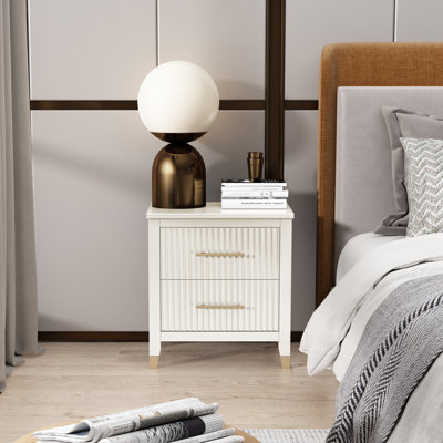 Pratts 50cm W Solid + Manufactured Wood Bedside Table