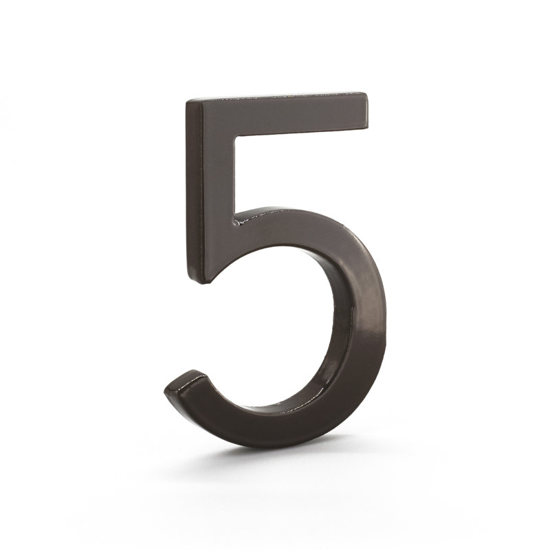 10 po numéro de maison à fixation flottante à plat, Bronze romain