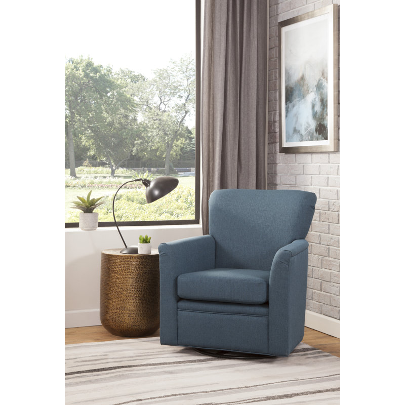 Starkweather Upholstered 360 Swivel Rocking Chair, Bronco Peacock Blue Green