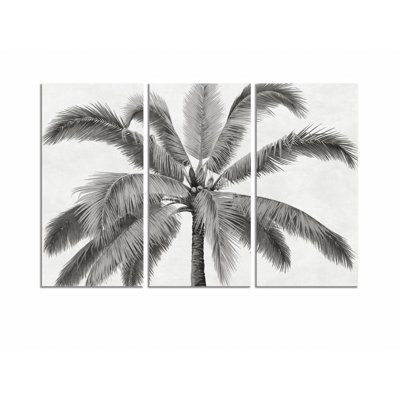 PRINTED CANVAS PALM TREE - 3 Piece Wrapped Canvas Painting Set