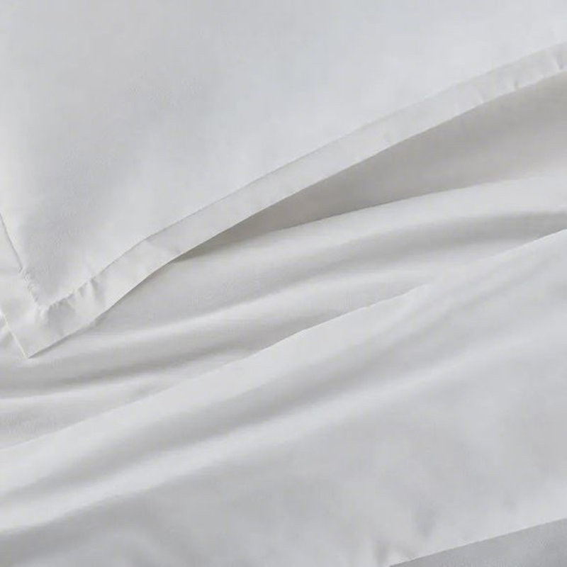 Housse de couette simple unie avec tissu respirant doux et fabrication facile d'entretien, Blanc