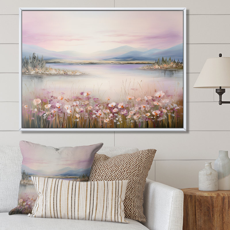«Meadow Smog Charm», reproduction sur toile, Silver Picture Framed, 34" H x 44" W