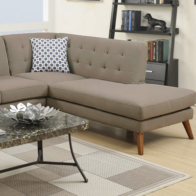 2-Piece Sectional Sofa Set with Chaise and Tufted Upholstery