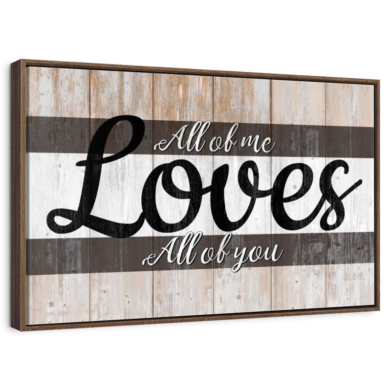 Plaque murale «All Of Me», 19 po x 13 po, Cadre flottant noyer