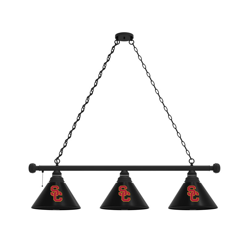 3 - Light Pool Table Lights Pendant, Black, USC Trojans